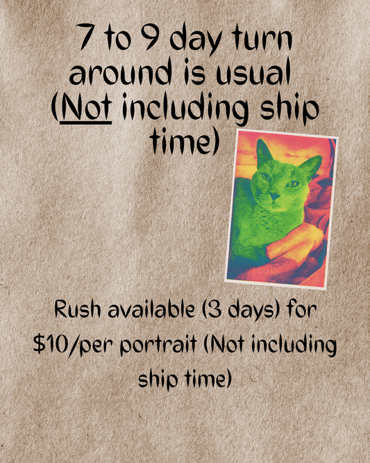 Custom Made Digital Risograph Pet Portrait